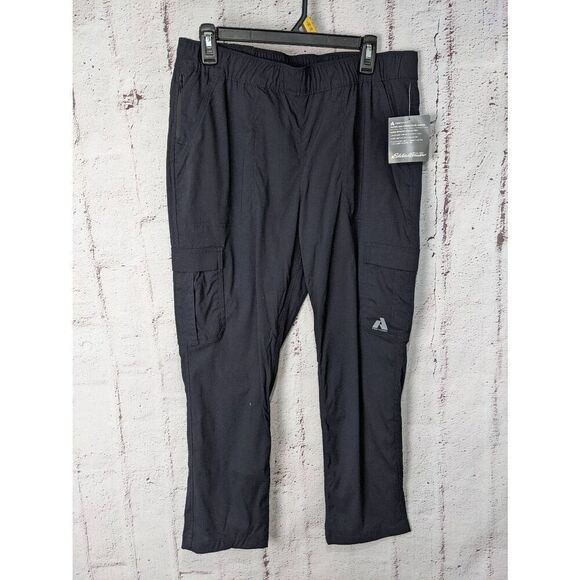 Eddie Bauer First Ascent Guide Ripstop Cargo Pants Hiking Black Womens‎ 10 Nylon - Picture 1 of 11